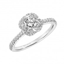 Artcarved Bridal Mounted Mined Live Center Contemporary One Love Engagement Ring Dominique 18K White Gold - 31-V885BRW-E.01