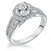 Artcarved Bridal Semi-Mounted with Side Stones Classic Engagement Ring Krista 14K White Gold - 31-V362FRW-E.01