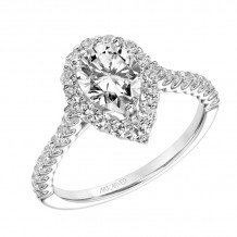 Artcarved Bridal Semi-Mounted with Side Stones Classic Halo Engagement Ring Melissa 14K White Gold - 31-V893EPW-E.01