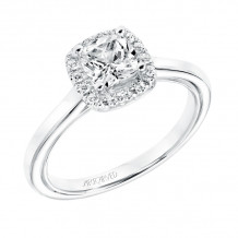 Artcarved Bridal Mounted with CZ Center Contemporary Twist Halo Engagement Ring Summer 14K White Gold - 31-V709EUW-E.00