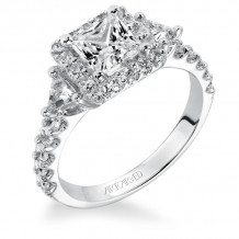Artcarved Bridal Mounted with CZ Center Contemporary 3-Stone Engagement Ring Libby 14K White Gold - 31-V379ECW-E.00