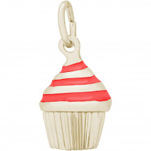 14k Gold Cupcake - Red Icing Charm