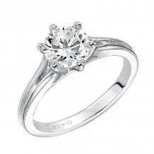 Artcarved Bridal Unmounted No Stones Classic Solitaire Engagement Ring Sylvia 14K White Gold - 31-V455FRW-E.01