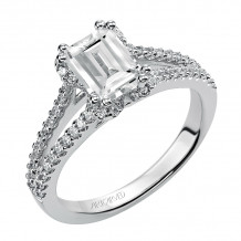 Artcarved Bridal Mounted with CZ Center Classic Engagement Ring Lacey 14K White Gold - 31-V392FEW-E.00
