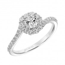 Artcarved Bridal Mounted Mined Live Center Contemporary One Love Engagement Ring Sierra 14K White Gold - 31-V888BRW-E.00