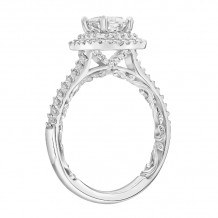 Artcarved Bridal Mounted with CZ Center Classic Lyric Halo Engagement Ring Haven 14K White Gold - 31-V931EUW-E.00
