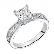 Artcarved Bridal Semi-Mounted with Side Stones Classic Engagement Ring Blythe 14K White Gold - 31-V346FCW-E.01