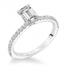 Artcarved Bridal Semi-Mounted with Side Stones Classic Engagement Ring Sybil 14K White Gold - 31-V544EEW-E.01