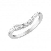 Artcarved Bridal Mounted with Side Stones Contempory Anniversary Band 14K White Gold - 33-V9421W-L.00