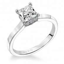 Artcarved Bridal Semi-Mounted with Side Stones Classic Engagement Ring Taryn 14K White Gold - 31-V315ECW-E.01