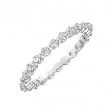 Artcarved Bridal Mounted with Side Stones Diamond Anniversary Band 14K White Gold - 33-V9323W-L.00