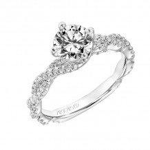 Artcarved Bridal Mounted with CZ Center Contemporary Twist Diamond Engagement Ring Becca 14K White Gold - 31-V772ERW-E.00