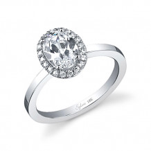 0.17tw Semi-Mount Engagement Ring With 1.25ct Oval Head