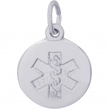Sterling Silver Medical Symbol- Red Paint Charm