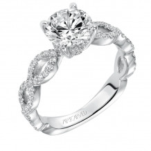 Artcarved Bridal Mounted with CZ Center Contemporary Twist Diamond Engagement Ring 14K White Gold - 31-V576FRW-E.00