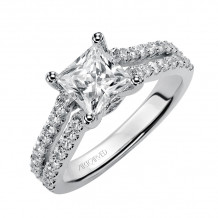 Artcarved Bridal Mounted with CZ Center Classic Engagement Ring Robyn 14K White Gold - 31-V351FCW-E.00