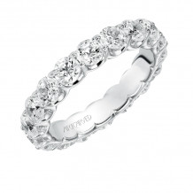 Artcarved Bridal Mounted with Side Stones Contemporary Eternity Diamond Anniversary Band 14K White Gold - 33-V10M4W65-L.00
