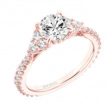 Artcarved Bridal Mounted with CZ Center Classic 3-Stone Engagement Ring Clio 14K Rose Gold - 31-V743ERRR-E.00