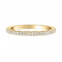 Artcarved Bridal Mounted with Side Stones Classic Lyric Diamond Wedding Band Gladys 18K Yellow Gold - 31-V1010Y-L.01