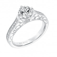 Artcarved Bridal Semi-Mounted with Side Stones Vintage Heritage Engagement Ring Juliana 14K White Gold - 31-V727ERW-E.01