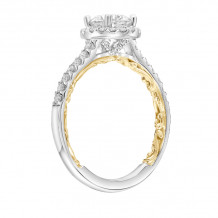 Artcarved Bridal Semi-Mounted with Side Stones Classic Lyric Halo Engagement Ring Theda 18K White Gold Primary & 18K Yellow Gold - 31-V924ERWY-E.03