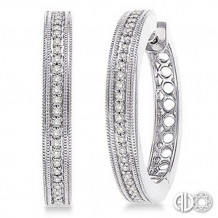 Ashi Diamonds Silver Hoop Earrings