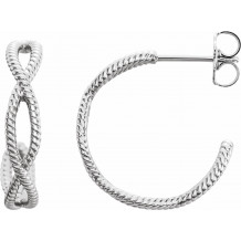 Platinum 17x3.6 mm Rope Hoop Earrings - 86450609P