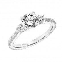 Artcarved Bridal Mounted with CZ Center Classic 3-Stone Engagement Ring Jill 14K White Gold - 31-V751ERW-E.00
