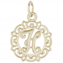14k Gold Initial H Charm