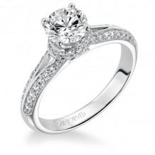 Artcarved Bridal Semi-Mounted with Side Stones Contemporary Engagement Ring Charly 14K White Gold - 31-V335ERW-E.01
