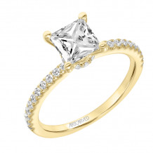 Artcarved Bridal Mounted with CZ Center Classic Engagement Ring Sybil 14K Yellow Gold - 31-V544ECY-E.00