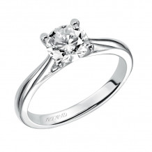 Artcarved Bridal Mounted with CZ Center Classic Solitaire Engagement Ring Lindsey 14K White Gold - 31-V407ERW-E.00