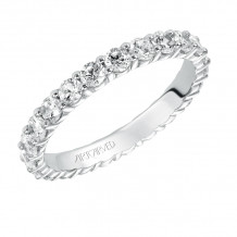 Artcarved Bridal Mounted with Side Stones Contemporary Stackable Eternity Anniversary Band 14K White Gold - 33-V15G4W65-L.00