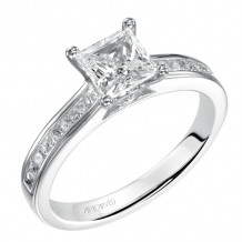 Artcarved Bridal Semi-Mounted with Side Stones Classic Engagement Ring Geraldine 14K White Gold - 31-V412ECW-E.01