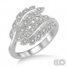 Ashi Diamonds Silver Leaf Ring