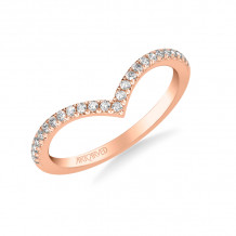 Artcarved Bridal Mounted with Side Stones Classic Diamond Wedding Band 18K Rose Gold - 31-V1038R-L.01