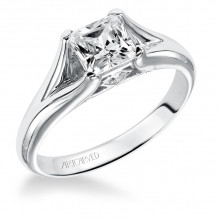 Artcarved Bridal Mounted with CZ Center Classic Engagement Ring Tally 14K White Gold - 31-V172ECW-E.00