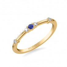 Artcarved Bridal Mounted with Side Stones Classic Anniversary Band 18K Yellow Gold & Blue Sapphire - 33-V9473SY-L.01