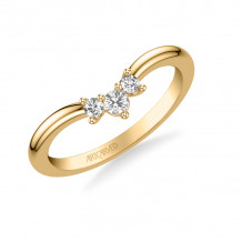 Artcarved Bridal Mounted with Side Stones Contemporary Diamond Wedding Band 18K Yellow Gold - 31-V1018Y-L.01