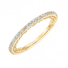 Artcarved Bridal Mounted with Side Stones Vintage Stackable Fashion Diamond Anniversary Band 14K Yellow Gold - 33-V9178Y-L.00