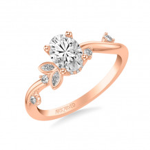 Artcarved Bridal Mounted with CZ Center Contemporary Engagement Ring 14K Rose Gold - 31-V1034EVR-E.00