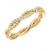 Artcarved Bridal Mounted with Side Stones Contemporary Stackable Eternity Anniversary Band 14K Yellow Gold - 33-V15A4Y65-L.00