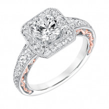 Goldman 14k Two Tone Gold 0.46ct Diamond Semi Mount Engagement Ring
