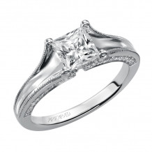 Artcarved Bridal Mounted with CZ Center Contemporary Engagement Ring Blake 14K White Gold - 31-V349ECW-E.00