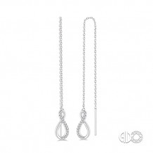 Ashi 10k White Gold Threader Diamond Earrings
