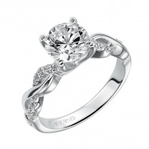 Artcarved Bridal Semi-Mounted with Side Stones Contemporary One Love Engagement Ring Gabriella 14K White Gold - 31-V319GRW-E.01