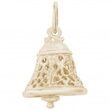 14k Gold Filigree Bell Charm
