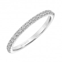 Artcarved Bridal Mounted with Side Stones Classic Contemporary Diamond Wedding Band Lillian 14K White Gold - 31-V860W-L.00