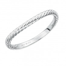 Artcarved Bridal Band No Stones Contemporary Twist Solitaire Wedding Band Caitlin 14K White Gold - 31-V569W-L.00