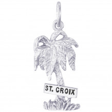 Sterling Silver St. Croix Palm w/ Sign Charm
